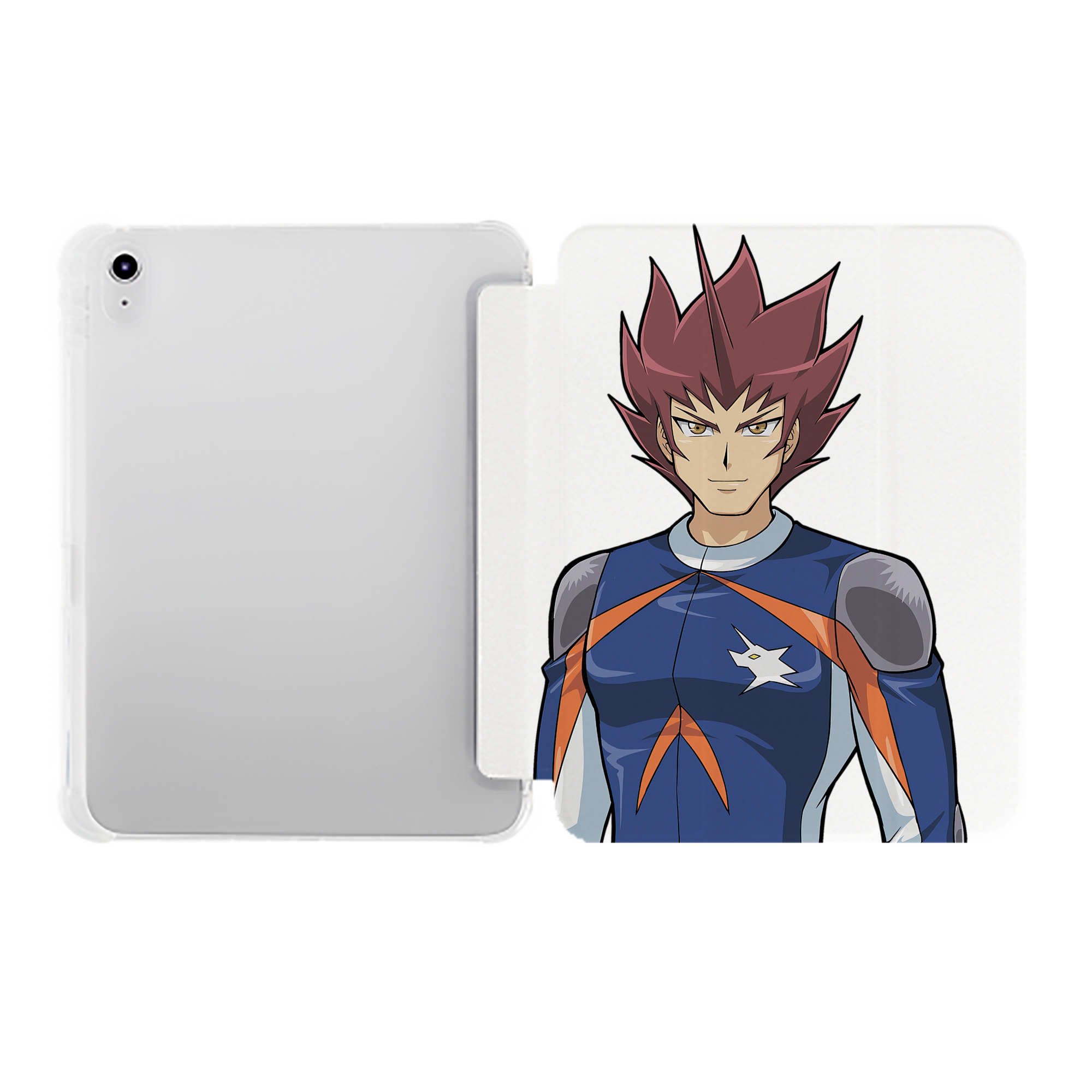 （画像用） 遊☆戯☆王 Yu-Gi-Oh! IPad ケース ペン収納付き 三つ折りスタンド PUレザー×シリコン 対応機種9.5/10.5/10.9インチ